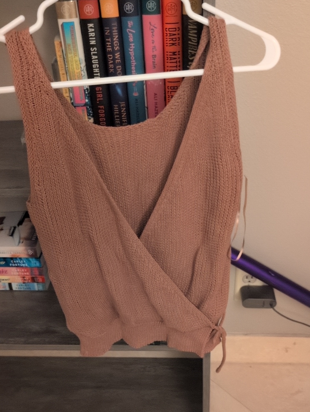 moon & madison Taupe Wrap Knit Tank